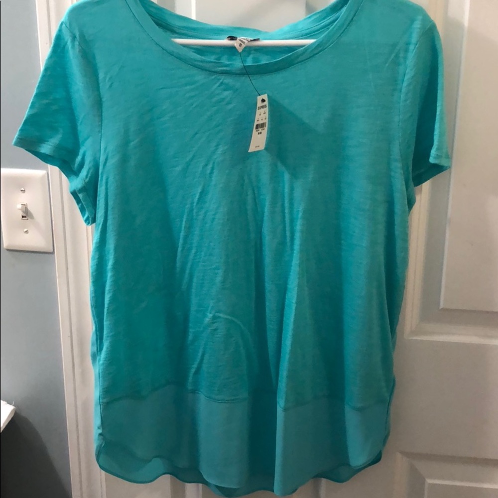express short sleeve top medium green